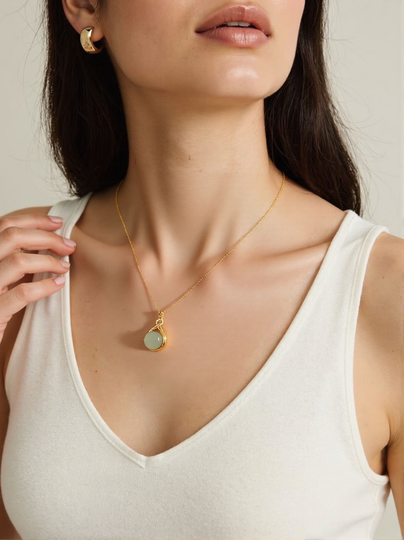 Infinity Twist Jade Pendant Necklace