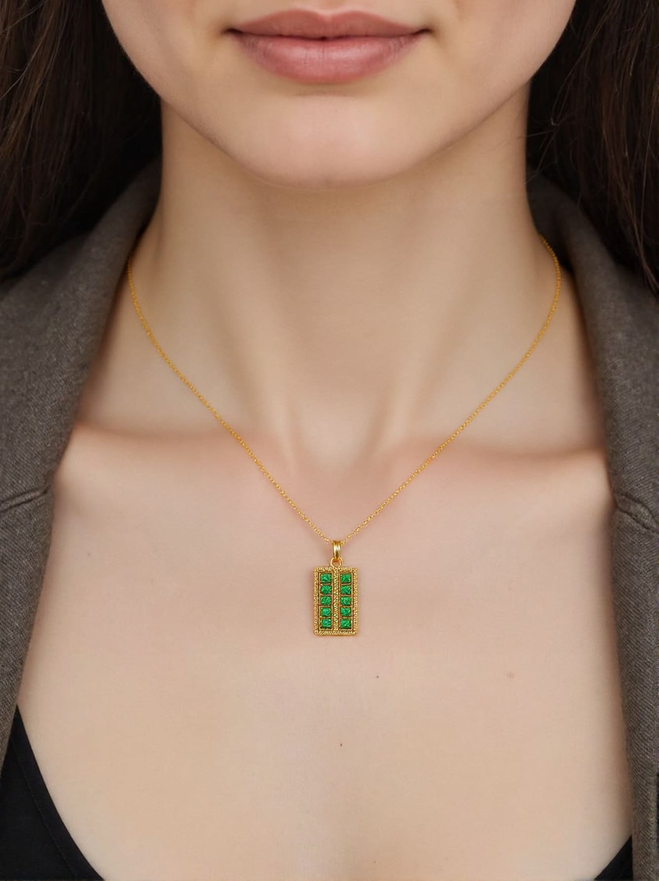 Jade Abacus Pendant Necklace