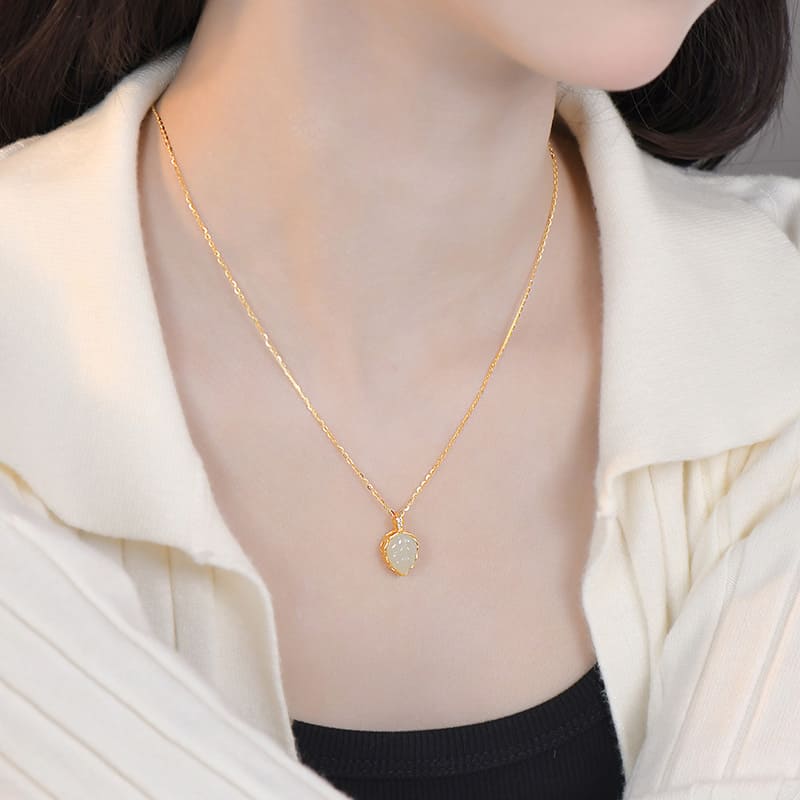 Jade Leaf Harmony Pendant Necklace