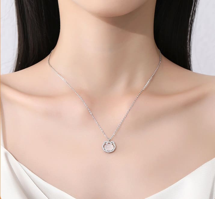 Celestial Cloud White Jade Pendant Necklace