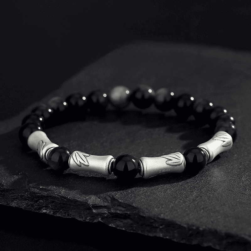 Midnight Bamboo Obsidian Bracelet