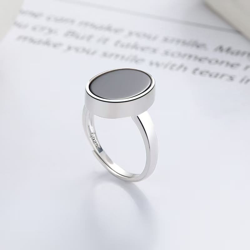 Black Onyx S925 ring the Guardian R0601 - JadeTale