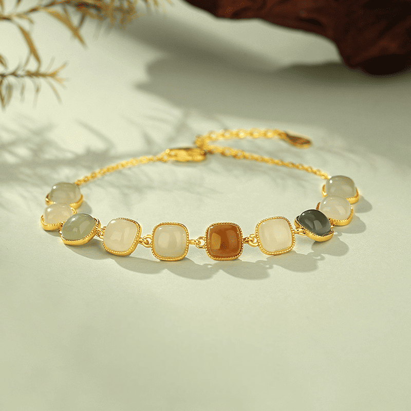 Ethereal Jade Mosaic Bracelet