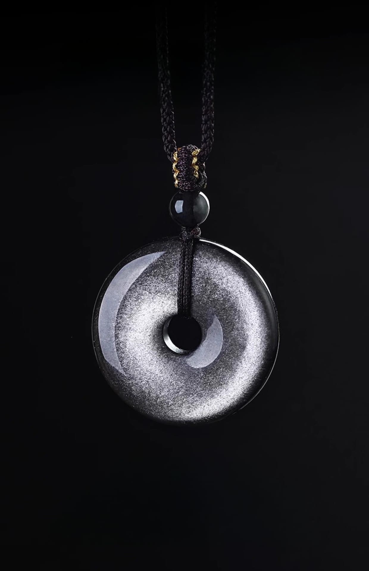 Obsidian Peace Buckle Necklace – Minimalist Talisman for Protection & Balance - JadeTale