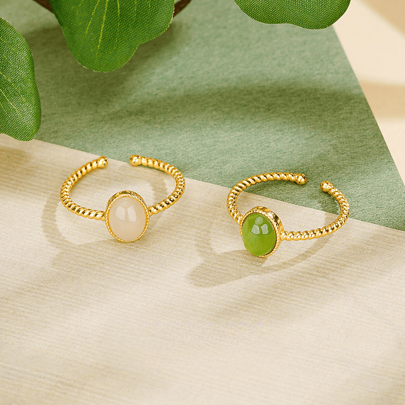 Adjustable Jade Bead Rings