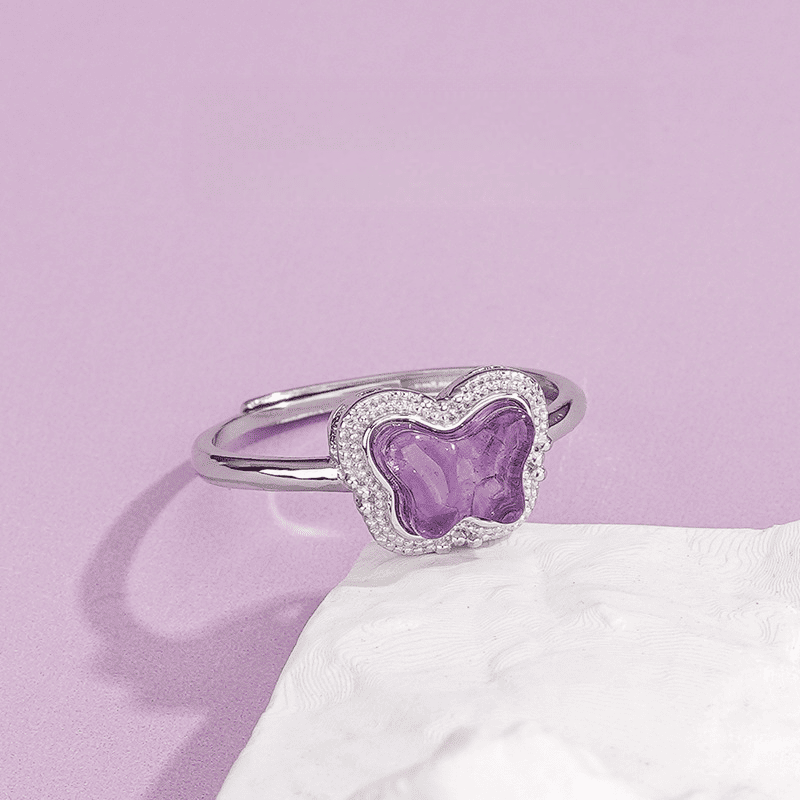 Amethyst Butterfly Ring