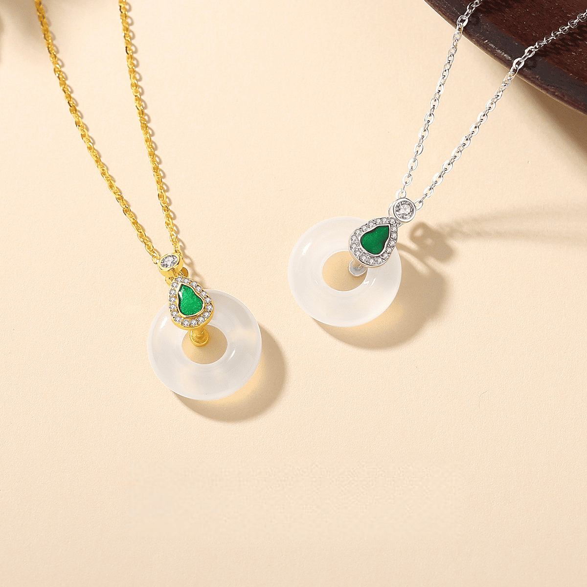 Jade Harmony Circle Pendant Necklace