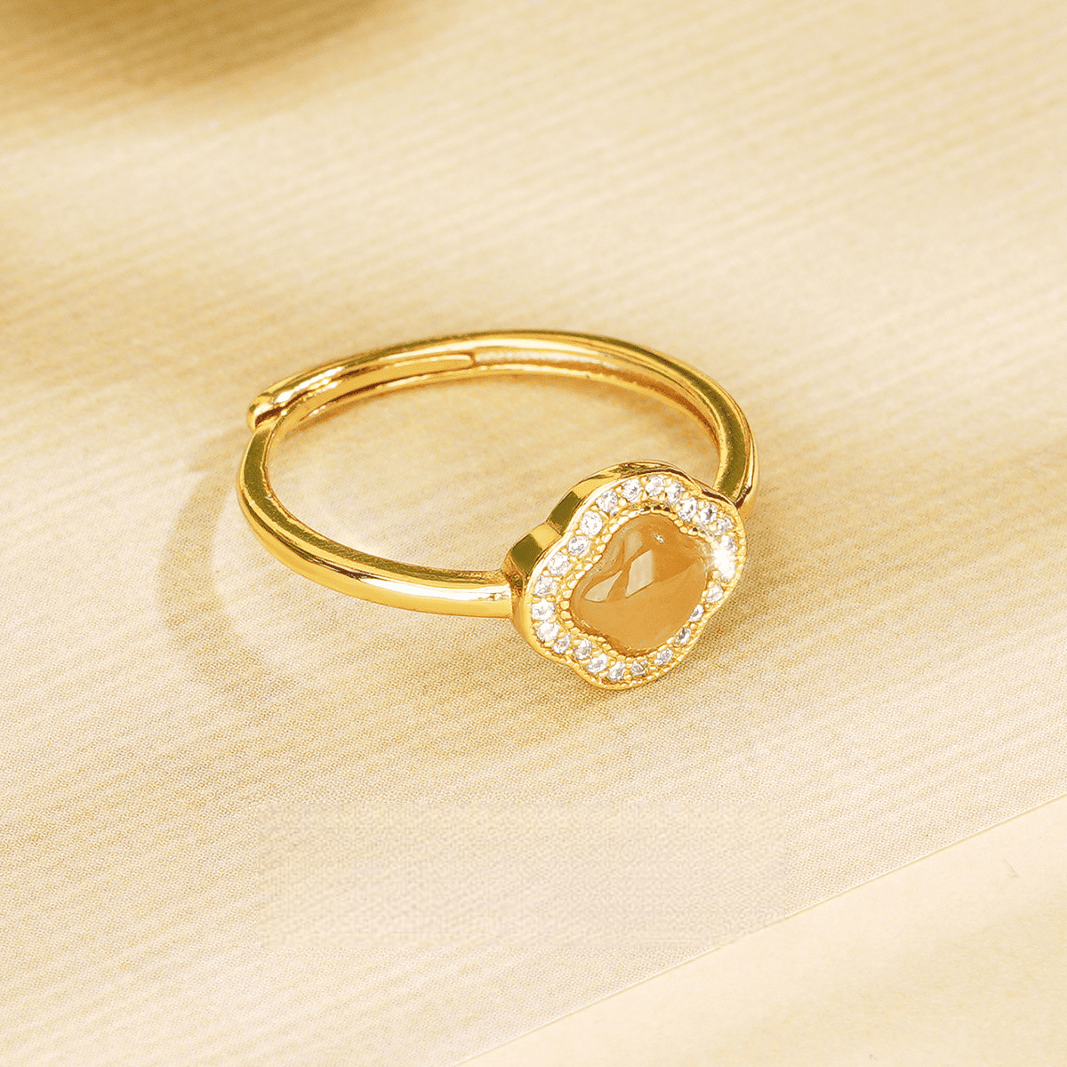 Lucky Clover Jade Ring