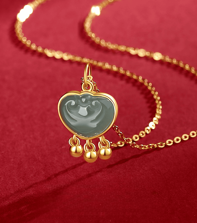 Heart of Ruyi Jade Pendant Necklace