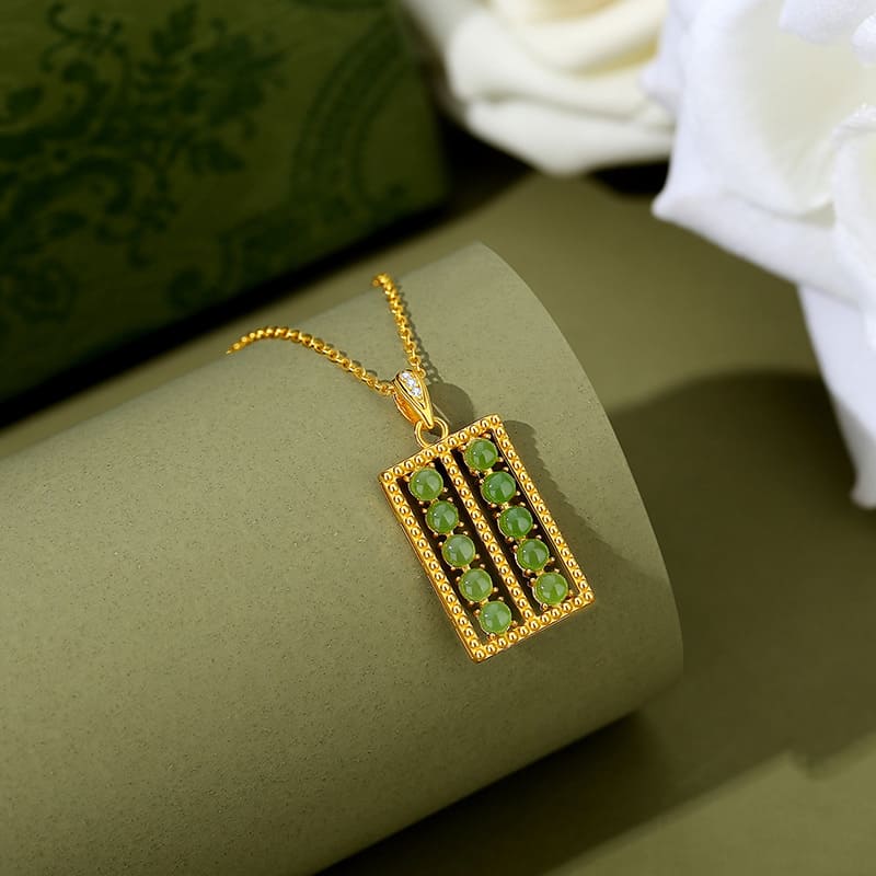 Jade Abacus Pendant Necklace