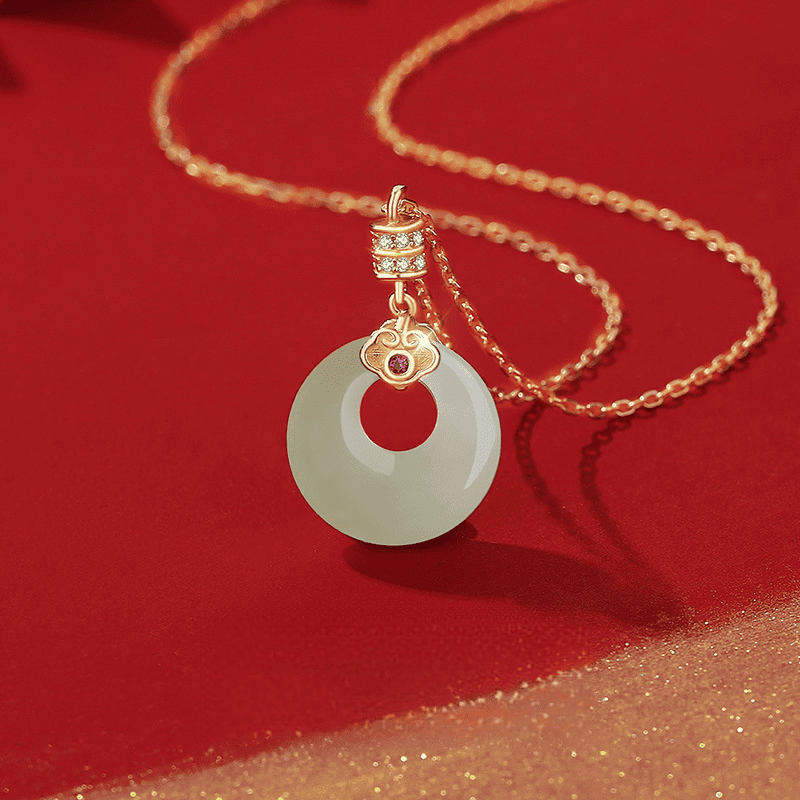 Jade Peace Buckle Necklace