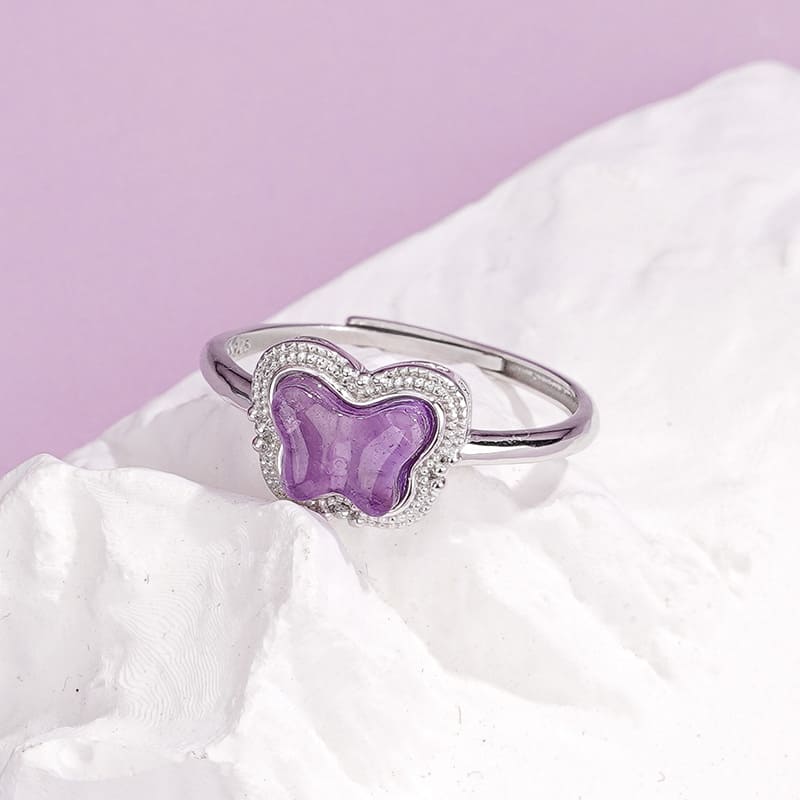 Amethyst Butterfly Ring