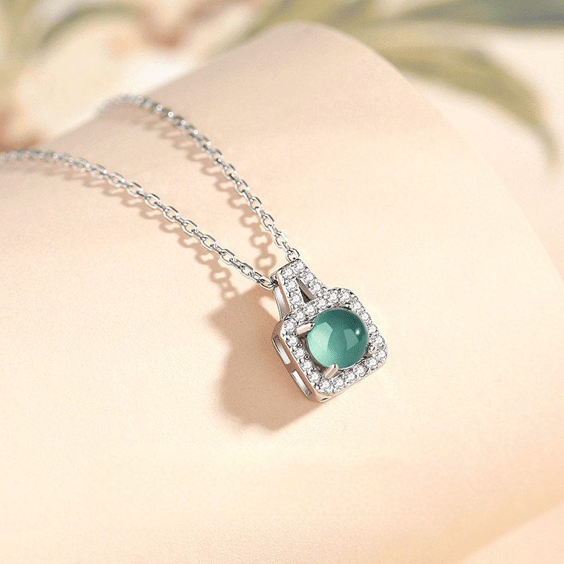 Jade Lock Pendant Necklace