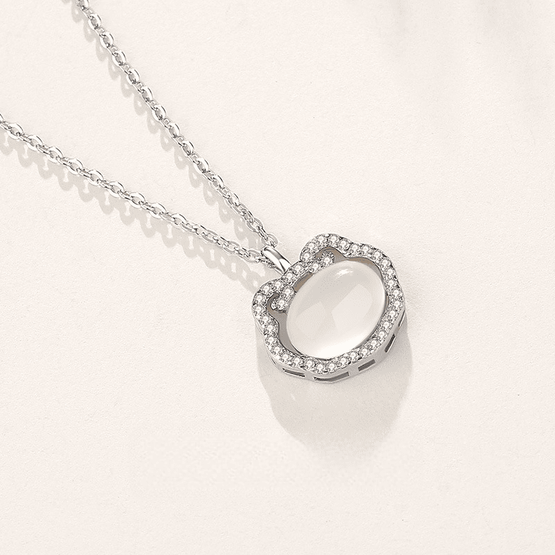 Celestial Cloud White Jade Pendant Necklace