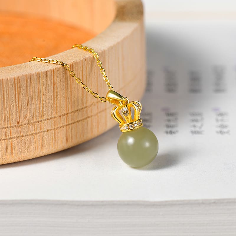 Royal Jade Crown Necklace