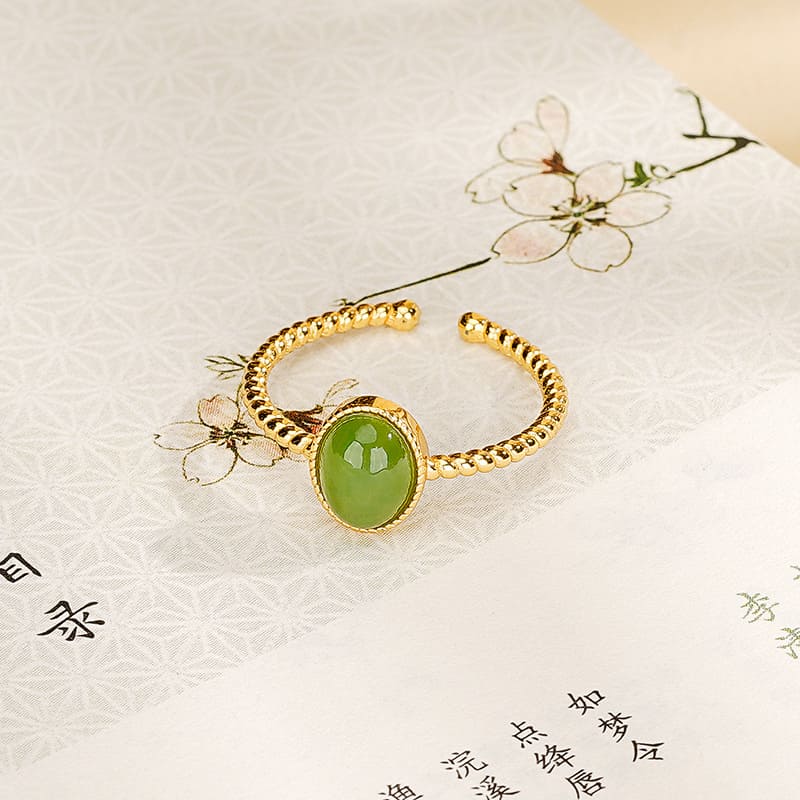 Adjustable Jade Bead Rings