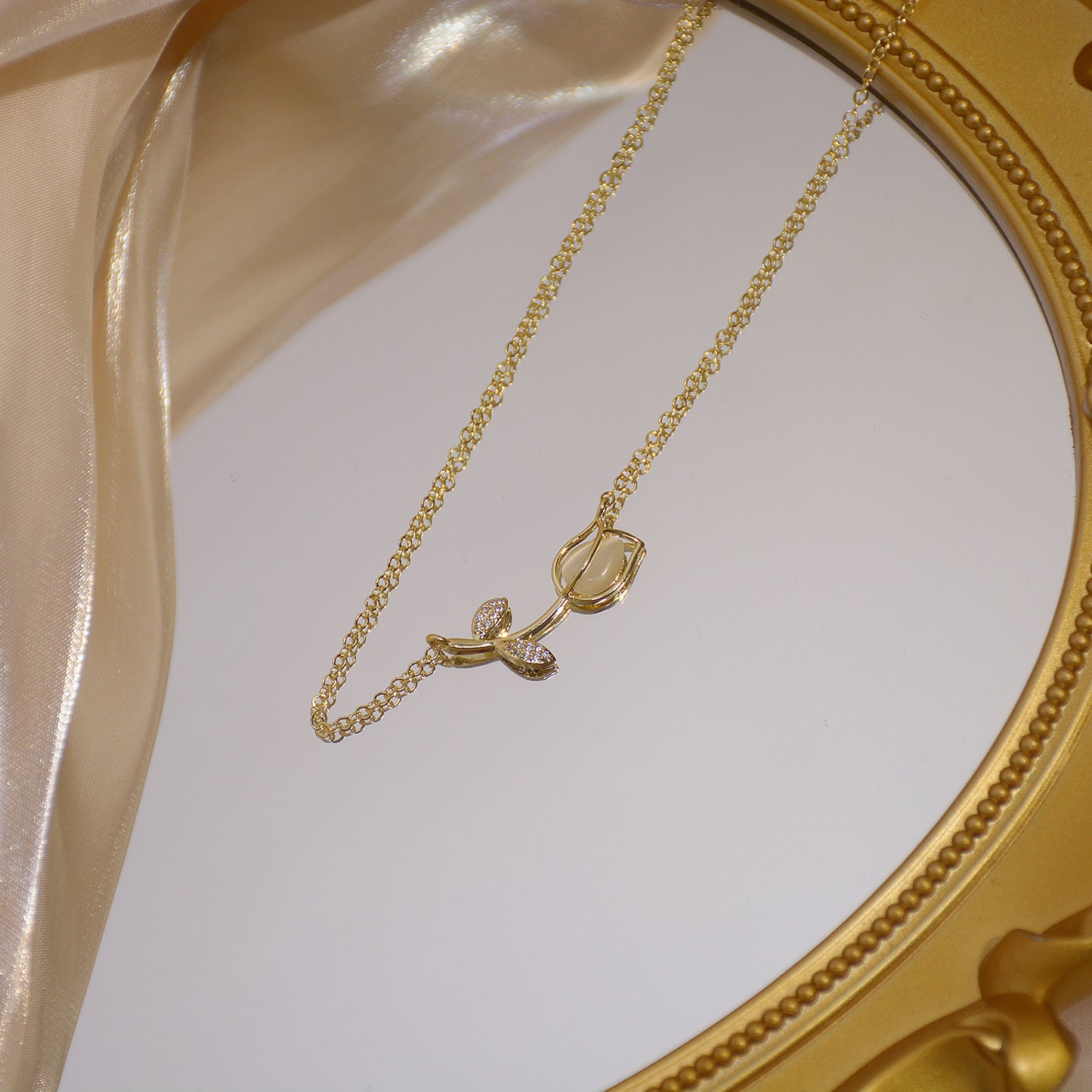 Elegant Rose Jade Necklace