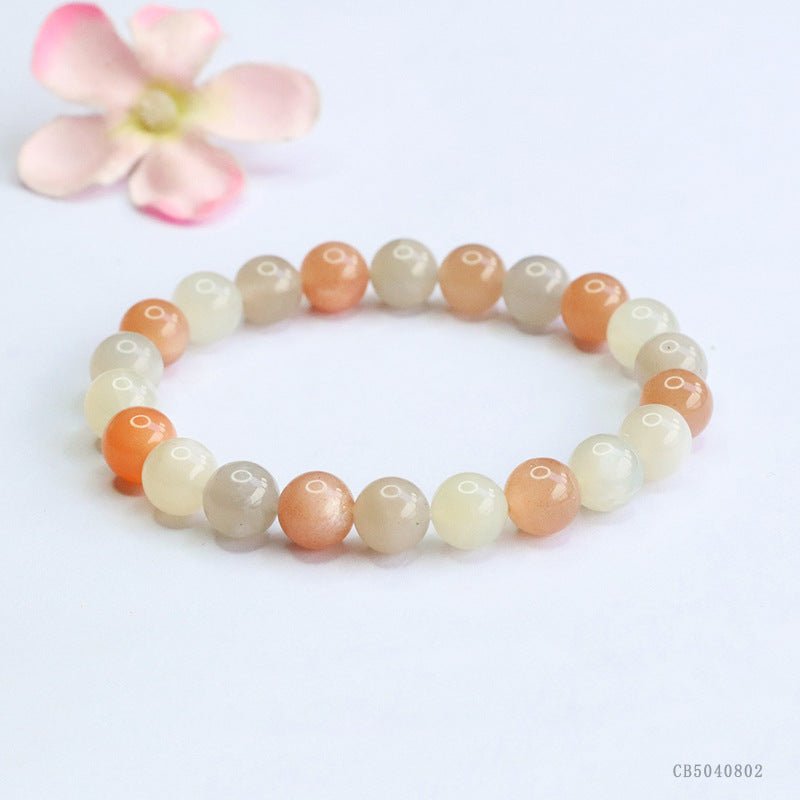 Moonstone bracelet emotional healing spiritual growth gemstone jewelry B0501 - JadeTale