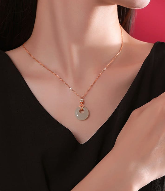 Jade Peace Buckle Necklace