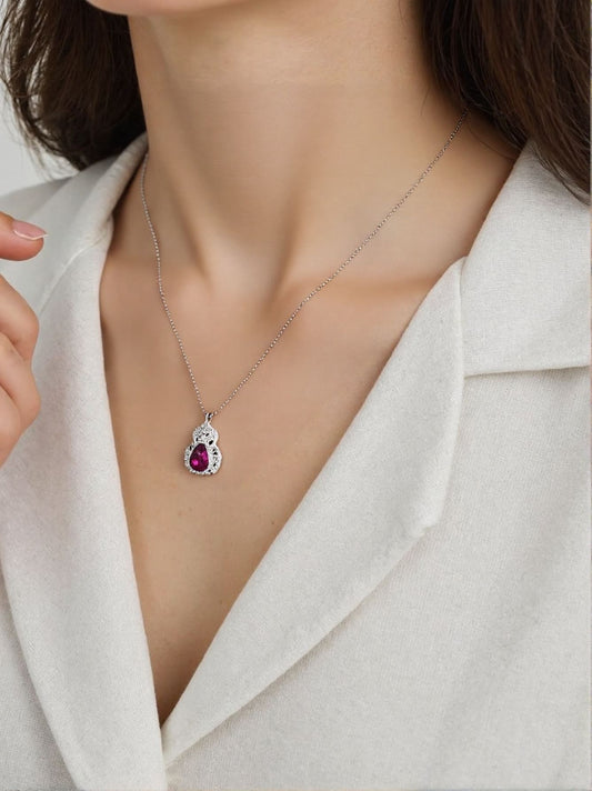 Amethyst Gourd of Fortune Pendant Necklace
