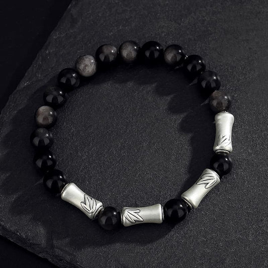Midnight Bamboo Obsidian Bracelet