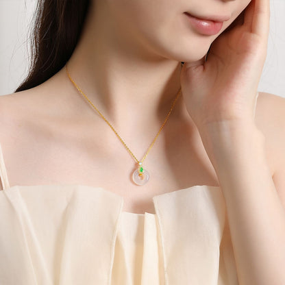 Jade Harmony Circle Pendant Necklace