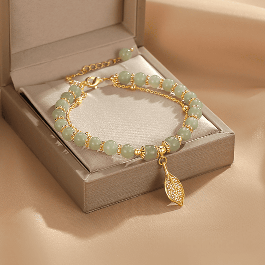 Golden Leaf Jade Bracelet