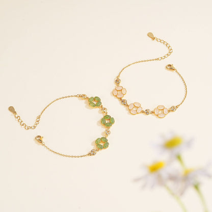 Lucky Clover Jade Bracelet