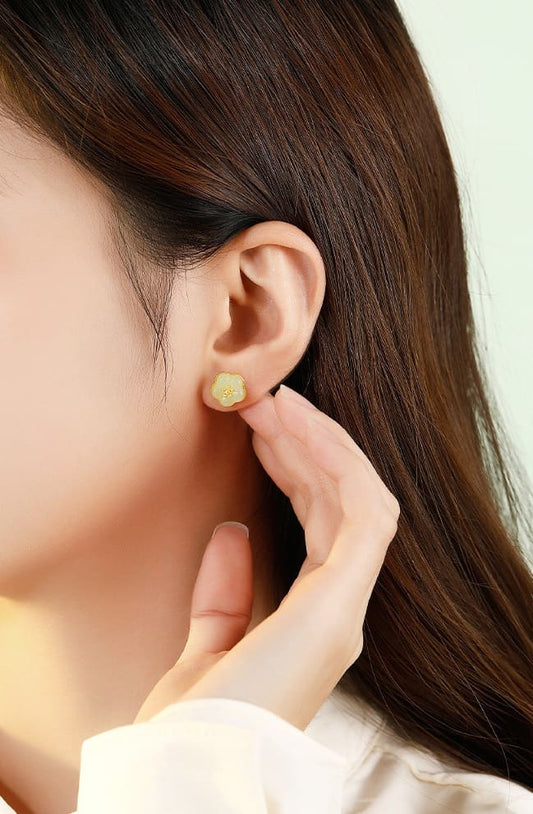 Jade Blossom Stud Earrings