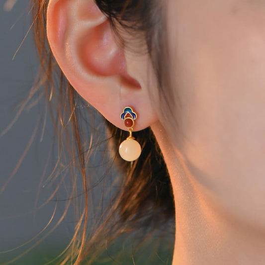 Imperial Cloud & Jade Drop Earrings