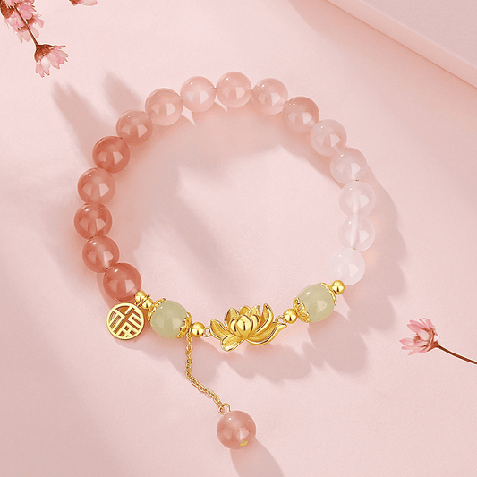 Lotus Blessing Jade Bracelet