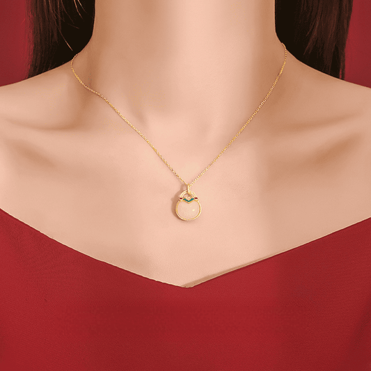 Prosperity Pouch Jade Necklace