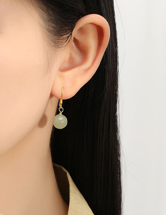 Classic Jade Sphere Drop Earrings