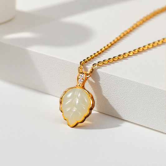 Jade Leaf Harmony Pendant Necklace