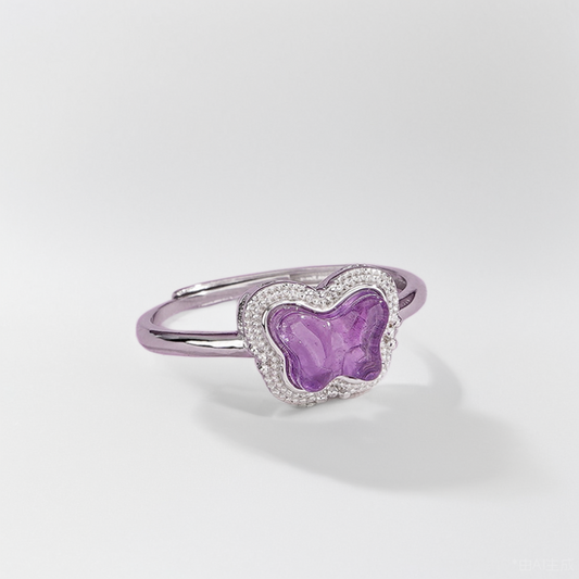 Amethyst Butterfly Ring