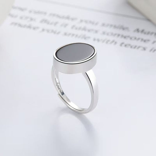 Black Onyx S925 ring the Guardian R0601 - JadeTale