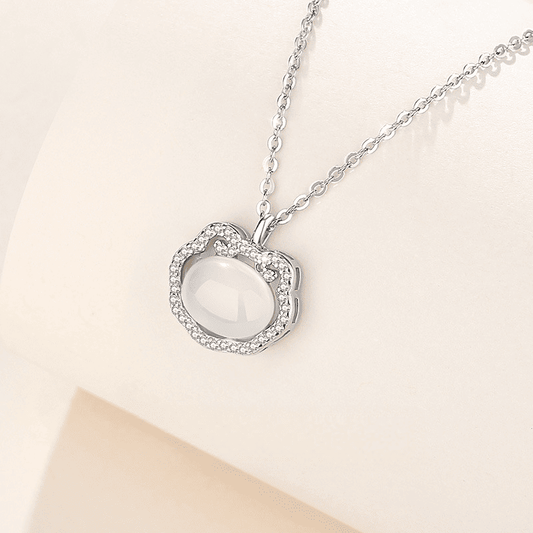 Celestial Cloud White Jade Pendant Necklace