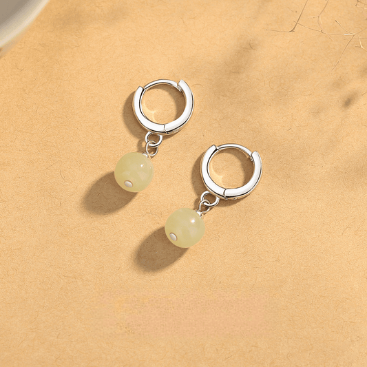 Minimalist Jade Hoop Earrings