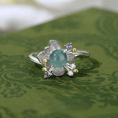 Blooming Jade Flower Ring