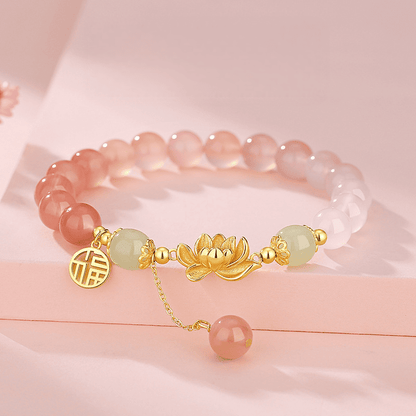 Lotus Blessing Jade Bracelet