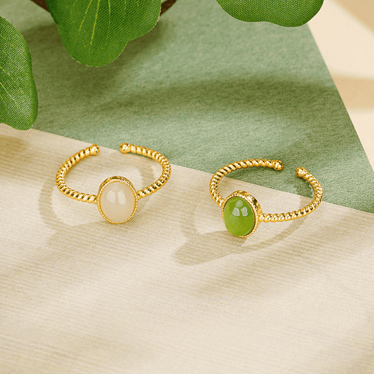Adjustable Jade Bead Rings