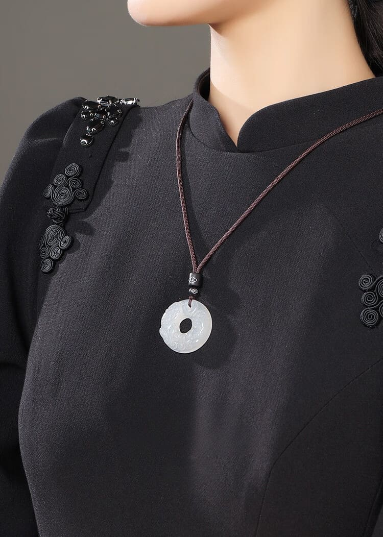 Jade Pixiu Peace Buckle Necklace – String Pendant for Protection, Harmony & Good Fortune - JadeTale