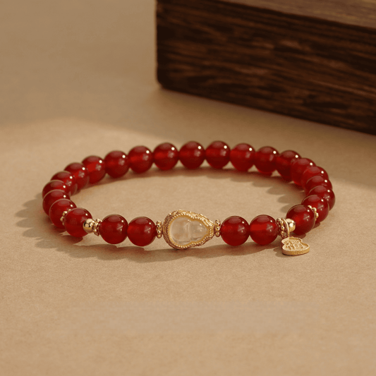 Prosperity Red Jade Gourd Bracelet