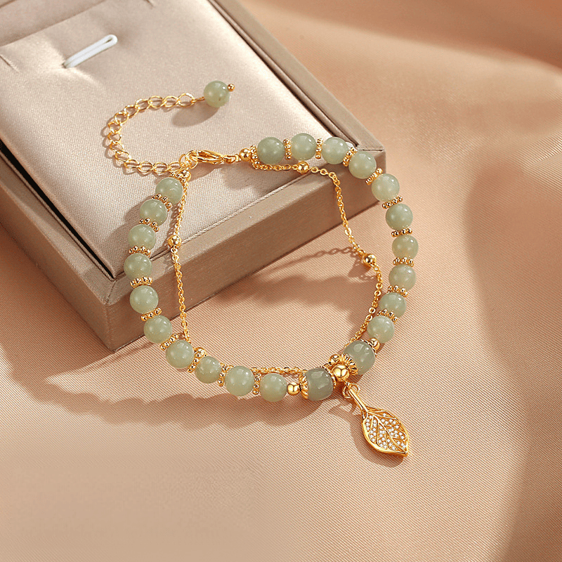 Golden Leaf Jade Bracelet