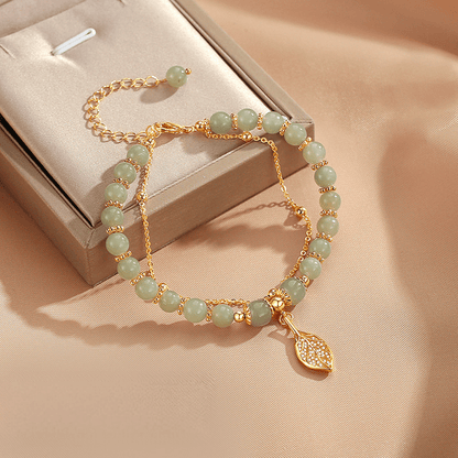 Golden Leaf Jade Bracelet