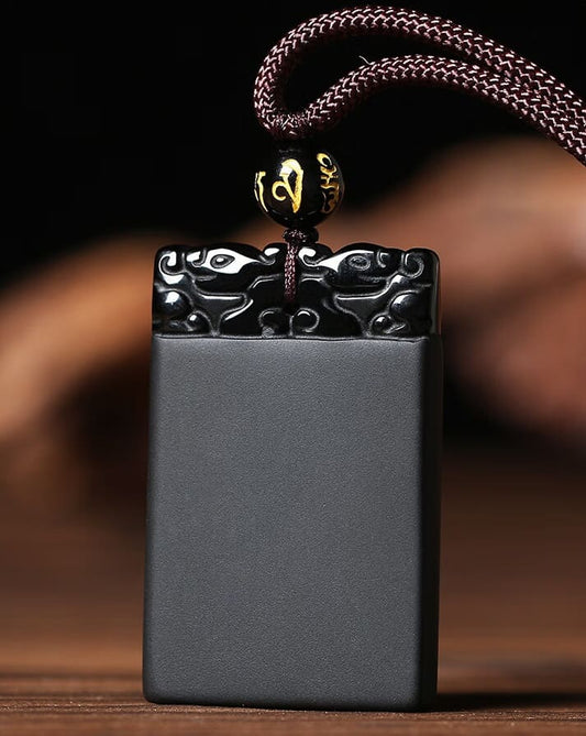 Obsidian Guardian Pendant – Pixiu Necklace for Peace, Safety & Protection - JadeTale
