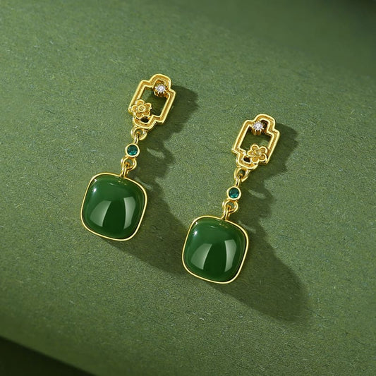Emerald Jade Drop Earrings