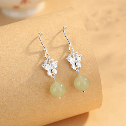 Butterfly Whisper Jade Drop Earrings