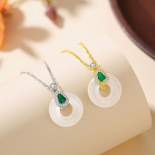 Jade Harmony Circle Pendant Necklace