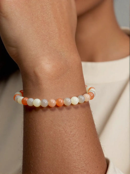 Moonstone bracelet emotional healing spiritual growth gemstone jewelry B0501 - JadeTale